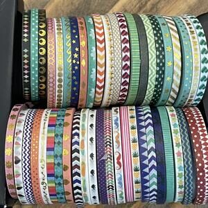 Assorted Lot Of 45 Washi Tape Various Colors Some Used Some New